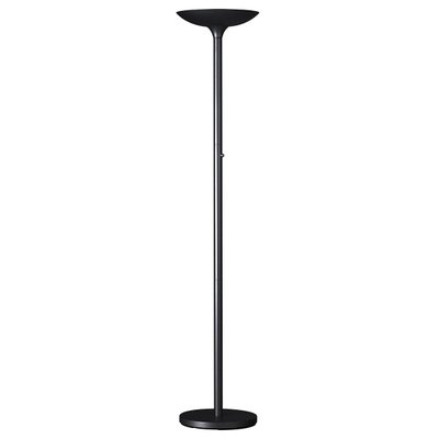 LUMINAIRES - Lampadaires - SCOOP Lampadaire LED LED à éclairage indirect, vasque en émail blanc, interrupteur/variateur sur le mât, noir