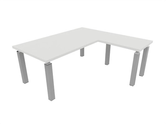 [Pas de famille] - [Pas de sous famille] - X4 Ensemble de bureau 180x90cm + retour 60x100cm sur pieds aluminium/ blanc - sur délai