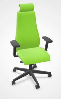 DIRECTION - Fauteuils - SO PRETTY - Fauteuil manager + têtière + accotoirs. Mécanisme synchrone décalé avec translation d'assise. Tissus Lucia Vert pomme YBV YBV