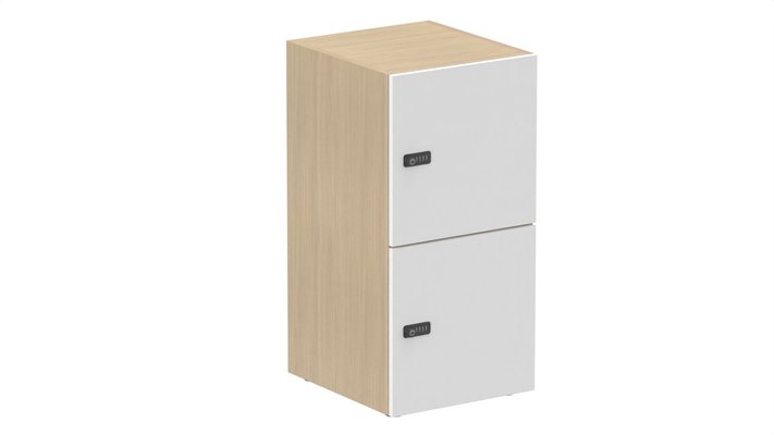 CASIERS - 2 cases - Meuble à cases H.92xL.45xP.50cm - 2 cases H43cm. portes pleine. serrure à code
