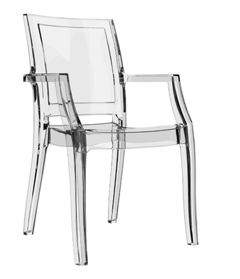 POLYPROPYLENE - FAUTEUILS  - LOUVRES-Fauteuil design en polycarbonate transparent, empilable par 4.Finition transparent   (TTR)