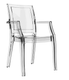 LOUVRES-Fauteuil design en polycarbonate transparent, empilable par 4.Finition transparent   (TTR)