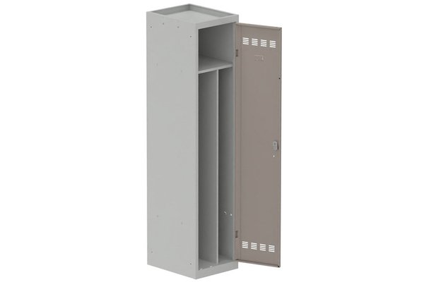 [Pas de famille] - [Pas de sous famille] - Vestiaire industrie salissante 1 porte (fermeture cadenas) H180xL40xP50cm coffre gris clair/ porte(s) basalte