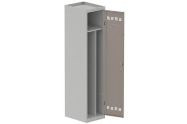 [Pas de famille] - [Pas de sous famille] - Vestiaire industrie salissante 1 porte (fermeture cadenas) H180xL40xP50cm coffre gris clair/ porte(s) basalte