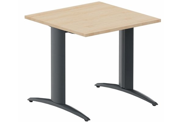 TABLES DE FORMATION - Composables piétement "i" - Module composable pied i, L.80xP.80cm, départ, plateau hêtre, structure anthracite, plateau hêtre, structure anthracite