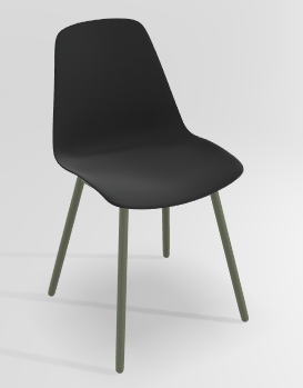 CHAISES ET TABOURETS - Pour tables standards, ht 75 cm, piétement 4 pieds - PETALE Chaise L.44xP.53.5xH.80.5cm-hauteur assise 47cm