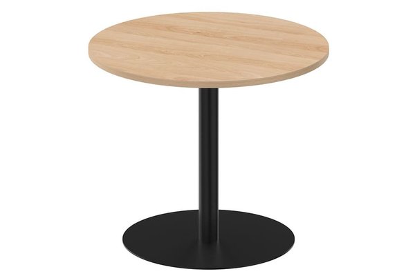 TABLES DE REUNION - Ronde - Table ronde diamètre 90cm sur pied colonne hêtre /noir