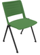 LEO Chaise 4 pieds. assise et dossier en polypropylène coloris vert. piétement époxy coloris aluminium