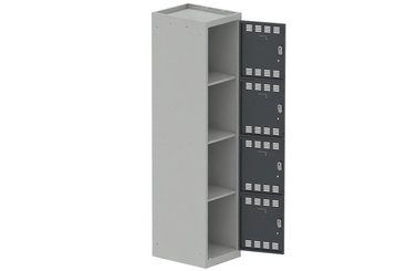 VESTIAIRES MULTICASES - 1 Colonne - Vestiaire multicases, 1 colonne L.40cm/4 cases, coffre gris clair/portes anthracite