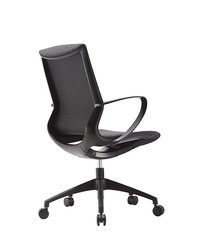 OPERATIVE - Dossier résille - Fauteuil BILLY. mécanisme autorégulé. cadre noir. résille noire. piétement nylon noir