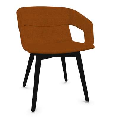 FAUTEUILS/POUFS - 4 pieds bois - MELODY fauteuil 4 pieds bois frêne teinté noir
