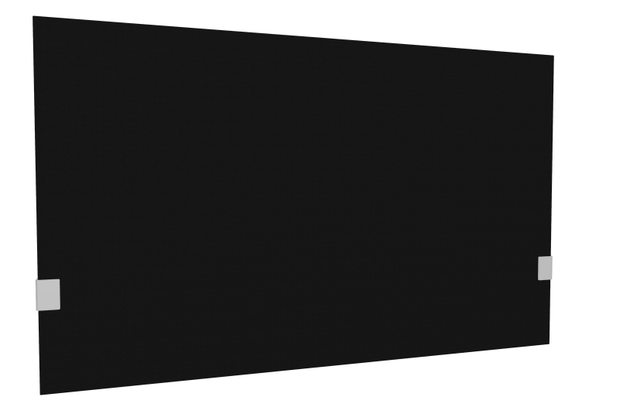 PANNEAUX ECRANS POUR BUREAU DROIT SOLO - Pour bureaux largeur 120 cm - SECRET Panneau-écran acoustique H74cm pour poste solo L.120cm. 2 faces tissu SYNERGY coloris noir intense. pinces de fixation réglables en hauteur coloris aluminium