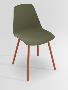 CHAISES ET TABOURETS - Pour tables standards, ht 75 cm, piétement 4 pieds - PETALE Chaise L.44xP.53.5xH.80.5cm-hauteur assise 47cm