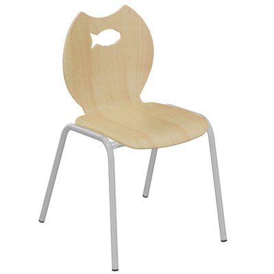 SCOLAIRE - Decouvrir - Chaise NÉMO II coque Poisson bois Blueprotech® pièt. époxy - T4