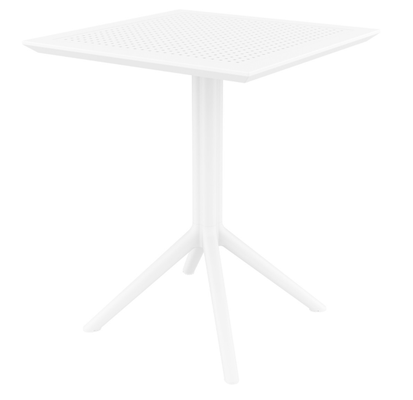 POLYPROPYLENE - TABLES  - SEVILLE-Table en rèsine, cadre métallique , rabattable -60x60cm-Finition:plateau Blanc/piètement Blanc(BLBL)