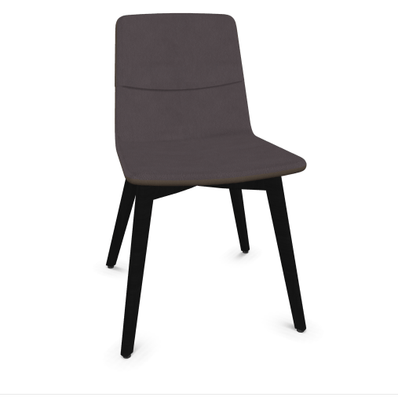 FAUTEUILS/POUFS - 4 pieds bois - MELODY chaise 4 pieds bois frêne teinté noir