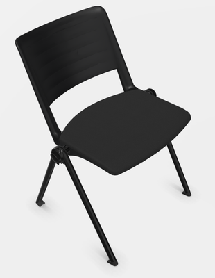 a definir - a definir - LEO Chaise 4 pieds, époxy coloris noir, , coques polypropylène coloris noir, placets assise et dossier tissu XTREM coloris noir
