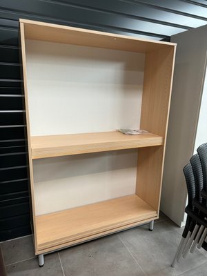 DESTOCKAGE - Rangements - Bibliothèque couleur hêtre largeur 120 x 180 cm avec 4 étagères, mélamine abimé sur le côté droit