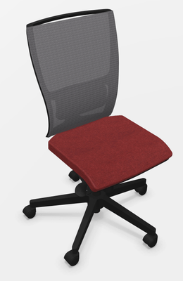 OPERATIVE - Dossier résille - DANDY MANAGER MESH siège mécanique synchrone décalé avec translation d'assise, soutien lombaire réglable, tissu STEP coloris rouille, dos résille noire sur cadre noir, embase noire