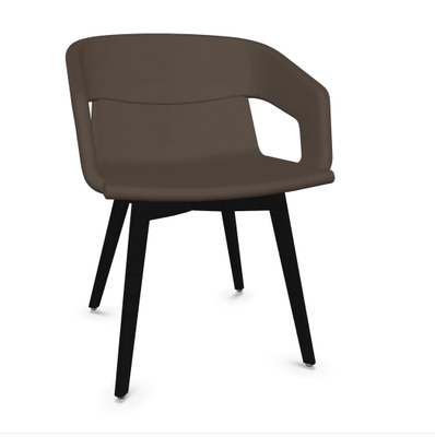 FAUTEUILS/POUFS - 4 pieds bois - MELODY fauteuil 4 pieds bois frêne teinté noir