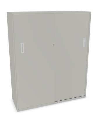 ARMOIRES PORTES COULISSANTES - Mélaminé - Armoire porte coulissante L1200XP400XH1425 3 étagères  GRIS PERLE poignées  Aluminium