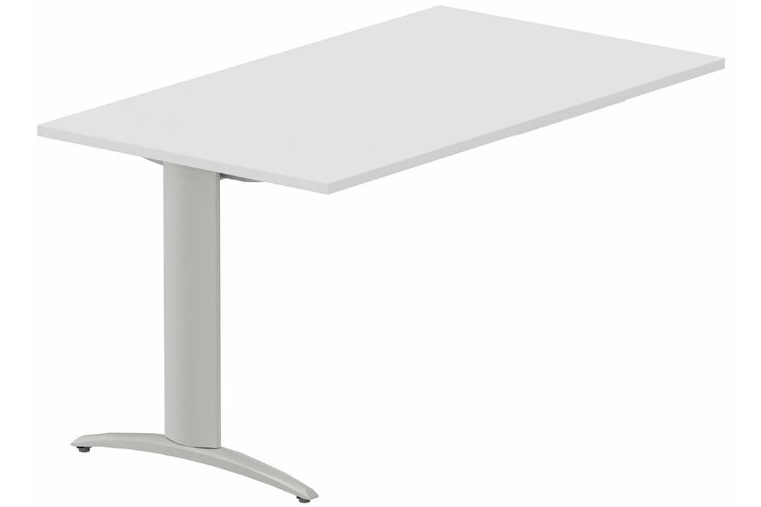 Module composable pied i, L.160xP.70cm, suivant, plateau blanc, structure aluminium, plateau blanc, structure aluminium