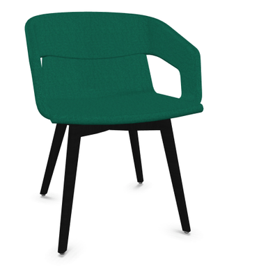 FAUTEUILS/POUFS - 4 pieds bois - MELODY fauteuil 4 pieds bois frêne teinté noir