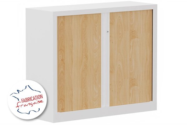 [Pas de famille] - [Pas de sous famille] - Armoire à rideaux H100xL120cm 2 tablettes