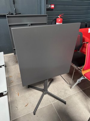 DESTOCKAGE - Bureau - Table métallique plateau carré 70x70 cm anthracite