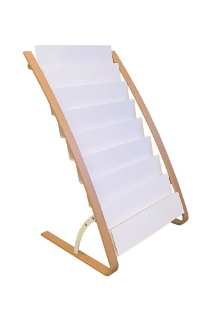 CLASSEMENTS - Modules  - Présentoir 8 compartiments en bois, dimensions 58x50x93cm blanc et bois