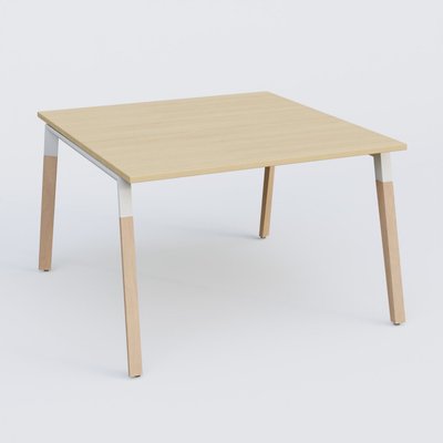 Gamme K8 Wood - Plans droits - K8Wood Plan carré 120x125 -Finitions = Plateau : Chêne (CE) /Piétements : Blanc / Hetre (BW)