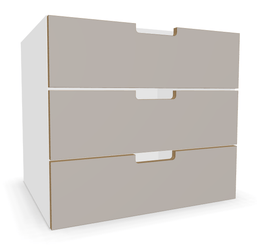 GAMME COSY - OPTION - -Bloc de 3 tiroirs corps blanc (M1)façades (H13)