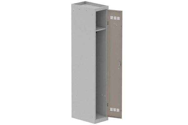 [Pas de famille] - [Pas de sous famille] - Vestiaire industrie propre 1 porte (fermeture cadenas) H180xL30xP50cm coffre gris clair/ porte(s) basalte