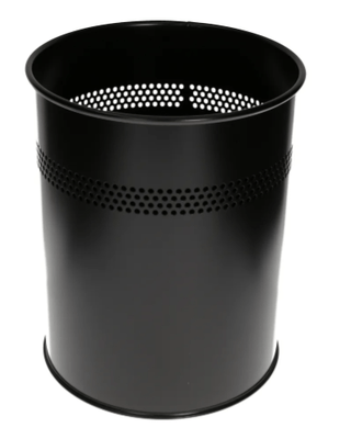 ACCESSOIRES - Corbeilles - CORBEILLE RONDE  -DECOR AJOUREE -15L NOIR