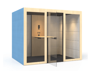 [Pas de famille] - [Pas de sous famille] - 	Silent Room L avec parois externes et internes rembourrées, paroi centrale interne frontale avec système de commande, portes en verre et plafond en mélamine. coloris Berta