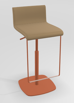 CHAISES ET TABOURETS - Réglables en hauteur - COCKTAIL Tabouret -Finitions : MOSAIC GOLD (M314) / PIETEMENT EPOXY : structure coloris ROSE MAT (EP30)