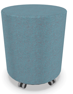 FAUTEUILS/POUFS - Poufs - Tam-Tam Pouf rond diamètre 40 cm avec base en mélaminé noire avec roulettes finition synergy menthe