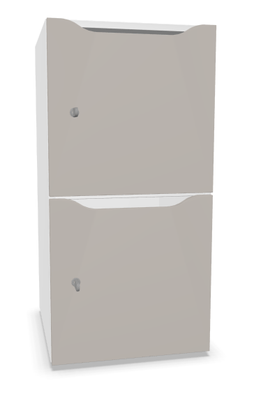 CASIERS - 2 cases - Meuble à cases H.92xL.45xP.50cm - 2 cases H43cm. portes avec découpe en partie haute. serrure à code