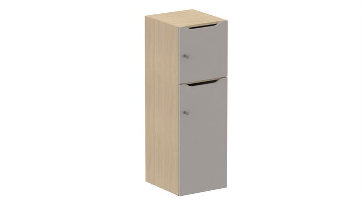 CASIERS - 2 cases - Meuble à cases H.137xL.45xP.50cm - 2 cases : 1 x H86cm (en bas) + 1 x H43cm. portes avec découpe en partie haute. serrure à clé