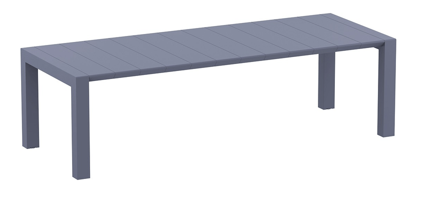 POLYPROPYLENE - TABLES  - MANHATTAN- Table extensible en polypropylène renforcé de fibre de verre -L260>300 cm x100cm- Finition: plateau anthracite/piètement anthracite