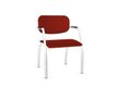 Diva - Chaise piétement 4 pieds chrome (CH).Assise et dossier tissu Bondai Rouge (4011)