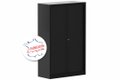 Armoire à rideaux H160xL100cm 3 tablettes coffre noir/rideaux noir - sur délai