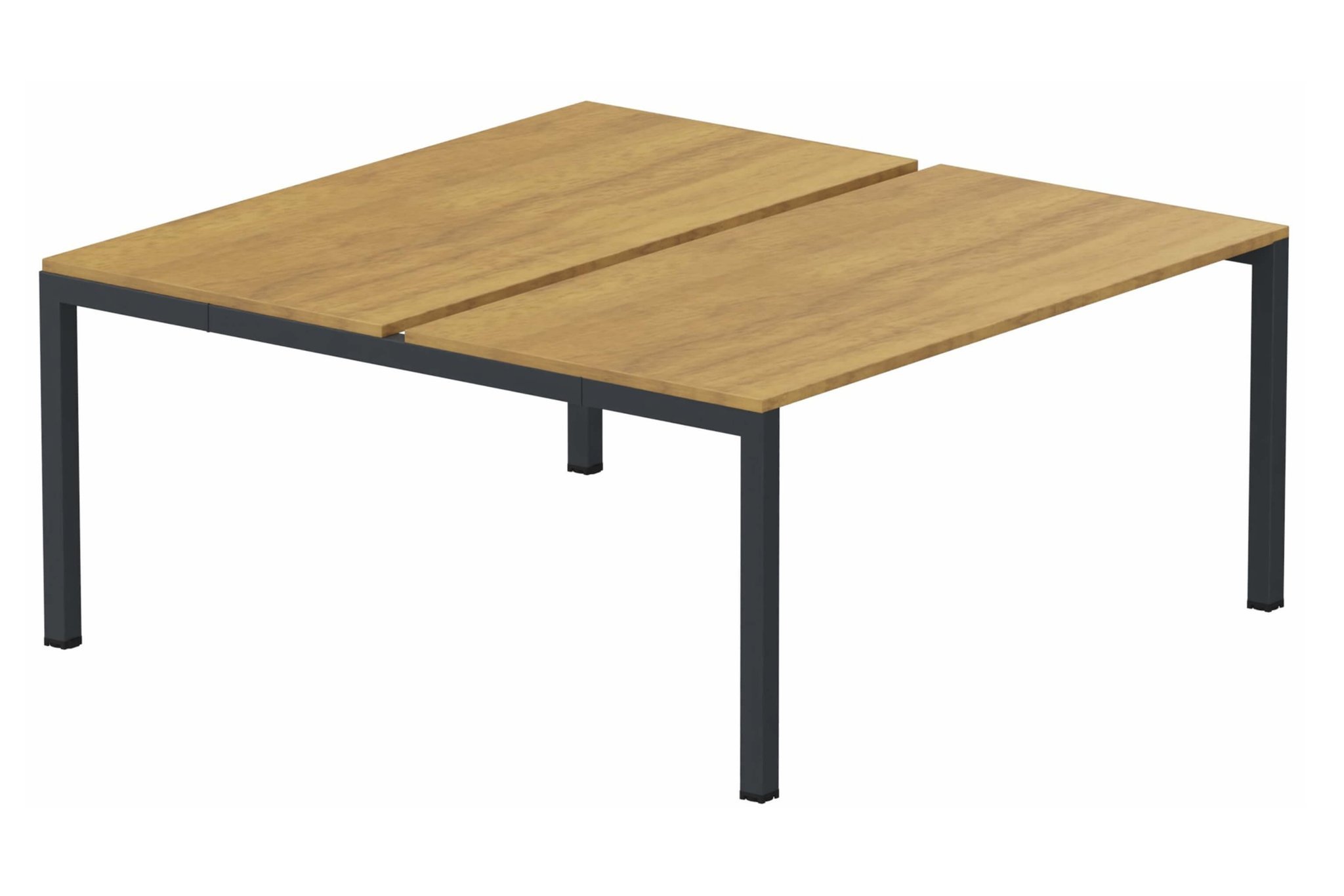 k3 - Bench départ 2 Plateaux fixes 140x80 (encombrement P165XL140cm) -Finitions : PLATEAUX: NOYER (NO) / PIETEMENTS: ANTHRACITE (AN ) / 