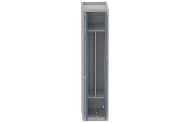 [Pas de famille] - [Pas de sous famille] - Vestiaire gain de place 1 colonne (fermeture cadenas) H,180xL,40xP,50cm coffre gris clair/portes bleu