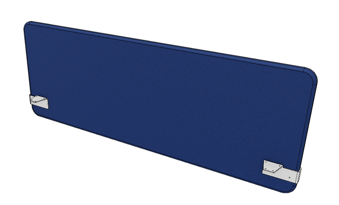 PANNEAUX ECRANS POUR BUREAU DROIT SOLO - Pour bureaux largeur 160 cm - Panneau écran largeur 1600 mm x huateur 530 mm réglable en hauteur avec pinces blanches