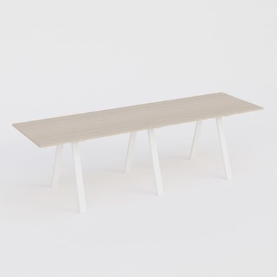 [Pas de famille] - [Pas de sous famille] - Table Keops Métal 400x120 cm de profondeur et hauteur 109 cm . Plateau épaisseur 25mm.