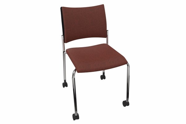 OPERATIVE - Dossier tissu - ZEN TISSU chaise 4 pieds sur roulettes