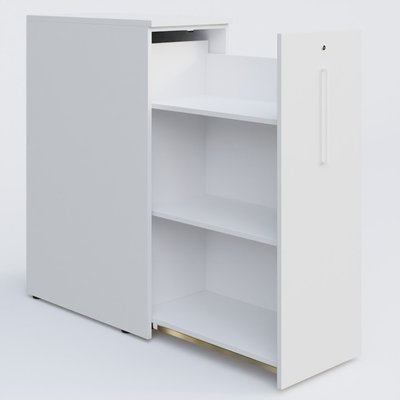 [Pas de famille] - [Pas de sous famille] - Tour de rangement haute h.120+ comptoir 430x795x1175 · Blanc (BL) / droite