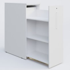 [Pas de famille] - [Pas de sous famille] - Tour de rangement haute h.120+ comptoir 430x795x1175 · Blanc (BL) / droite