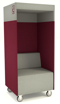 ALCOVE ACOUSTIQUE - Phones Boxes - Phonebox acoustique permet de passer les appels sans gêner les autres, coloris gris et bordeaux 
